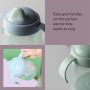 Grid of a toddler holding a Starter Spout cup and two close up shots of Starter Spout cups with product feature text