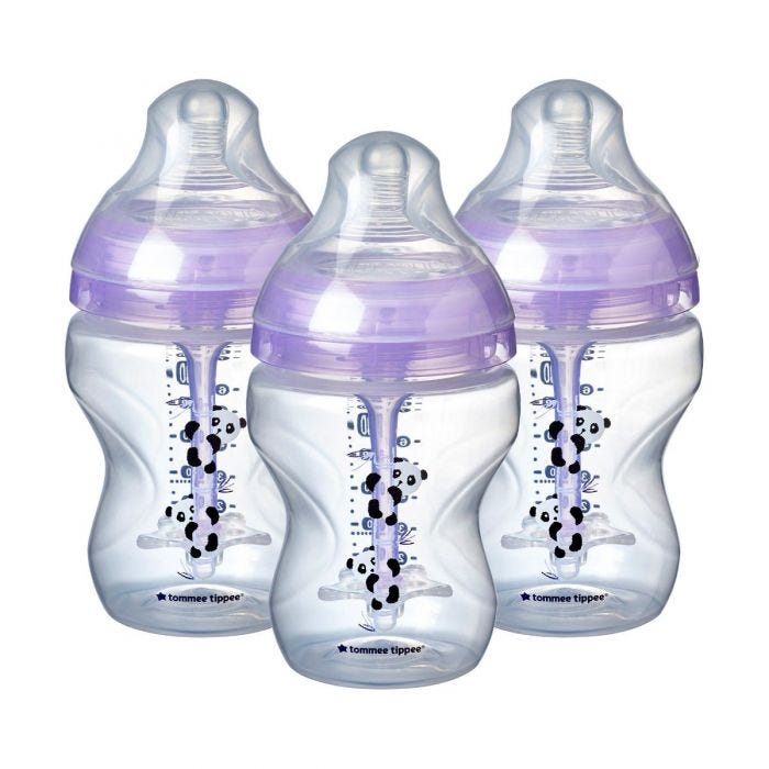 Advanced Anti-Colic Decorated Baby Bottles, Girl, 9oz - 3 pack