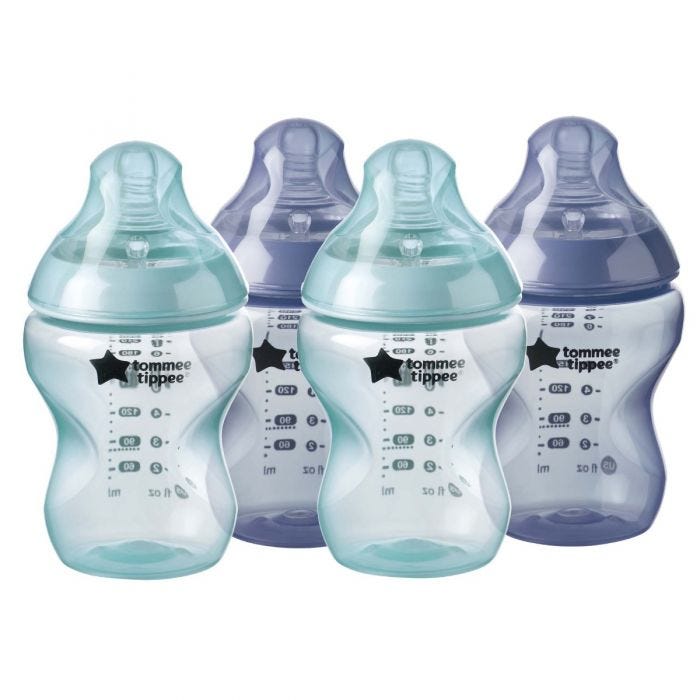 closer to nature, coloured baby bottle varied colours 