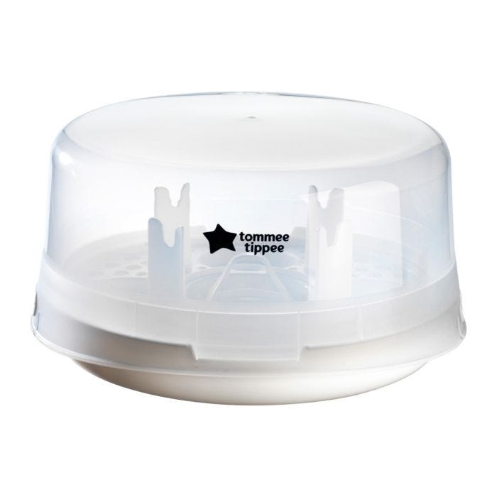 Microwave Steriliser with its packaging box against a white background