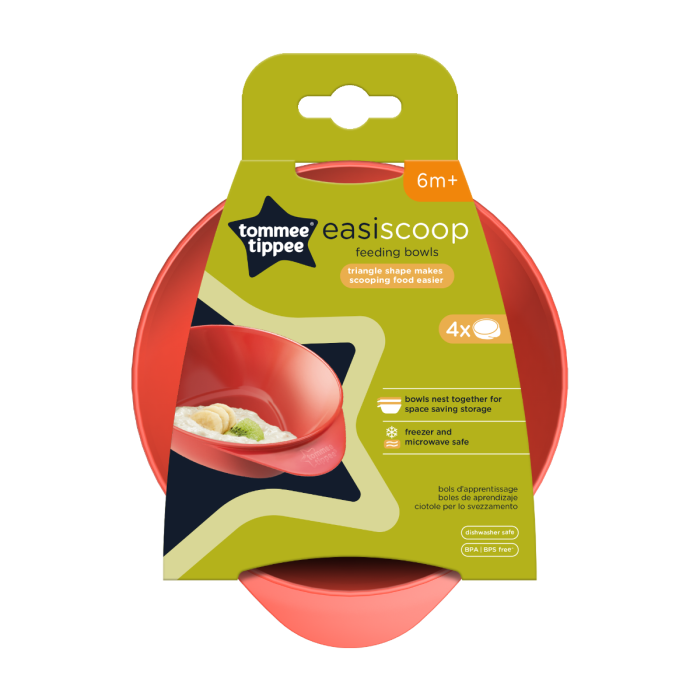 Easi Scoop bowls in their packaging against a white background