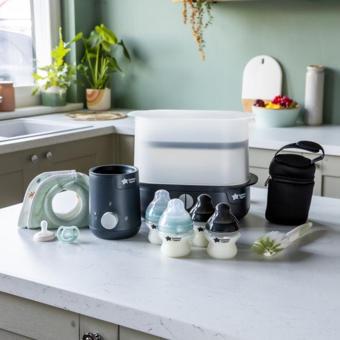 All Complete Feeding Kit components on kitchen counter