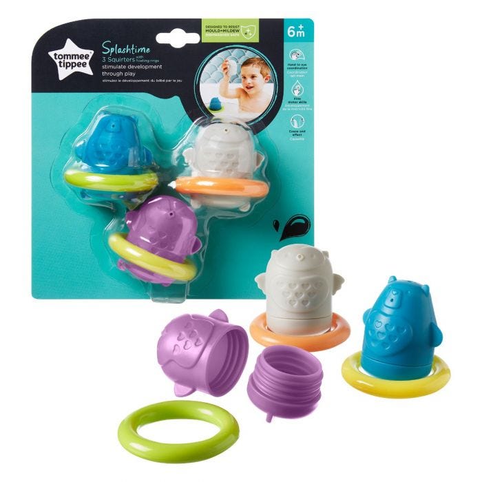 Splashtime Squirtee Bath Floats with packaging