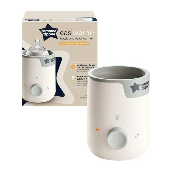 Easiwarm Bottle Warmer with its packaging box against a white background