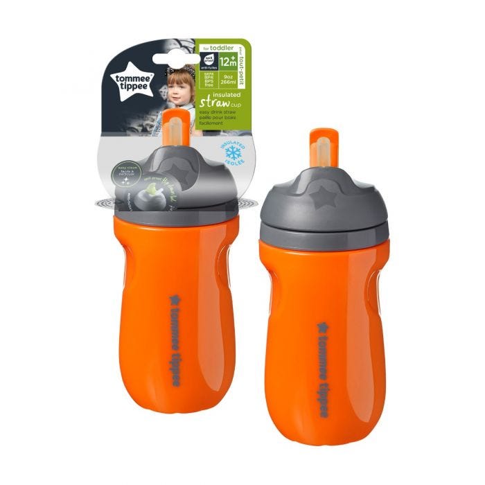 Insulated Straw Toddler Tumbler - 12+ months, 1 pack, Orange packaging