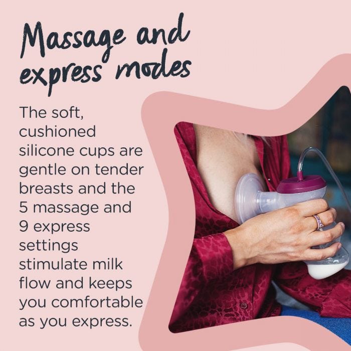Double electric breast pump infographic - express modes