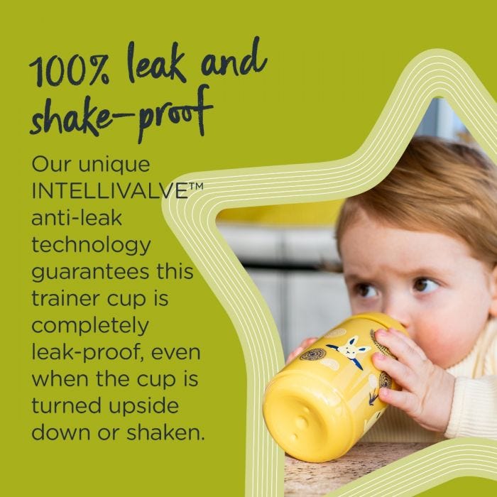 Superstar Sipper Training Cup Infographic- 100% leak and shake-proof