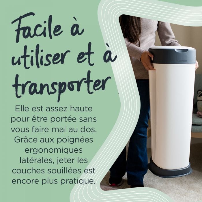 Infographie de poubelle à couches Twist & Click XL - facile à utiliser