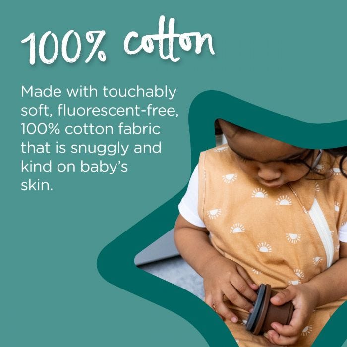 The original grobag sleepbag infographic -  100% cotton