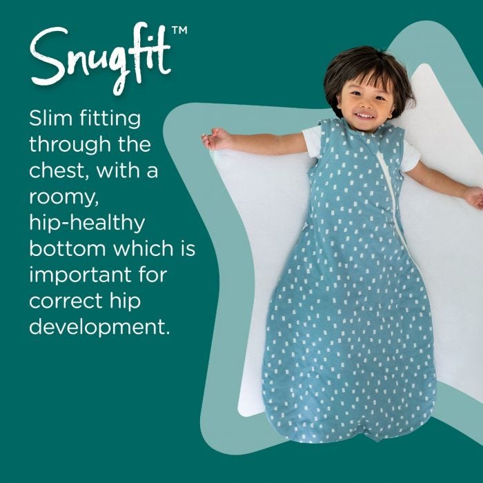 The Original Grobag Navy Speckle Sleepbag infographic - snugfit