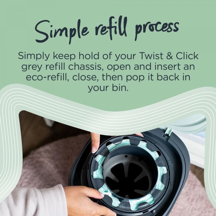 Twist & Click Nappy Disposal Bin - infographic