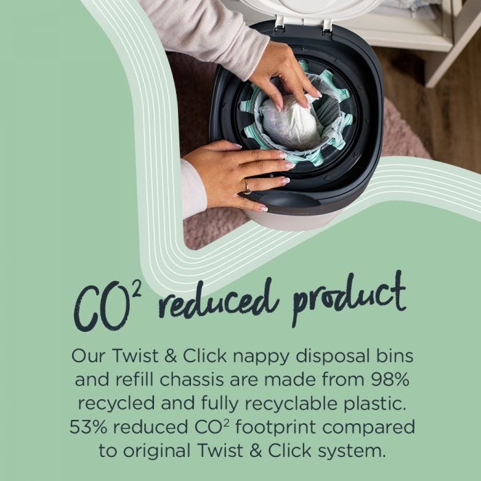Twist & Click Nappy Disposal Bin - infographic