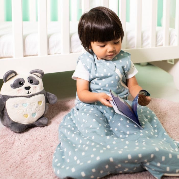 Child wearing The Original Grobag Navy Speckle Sleepbag 