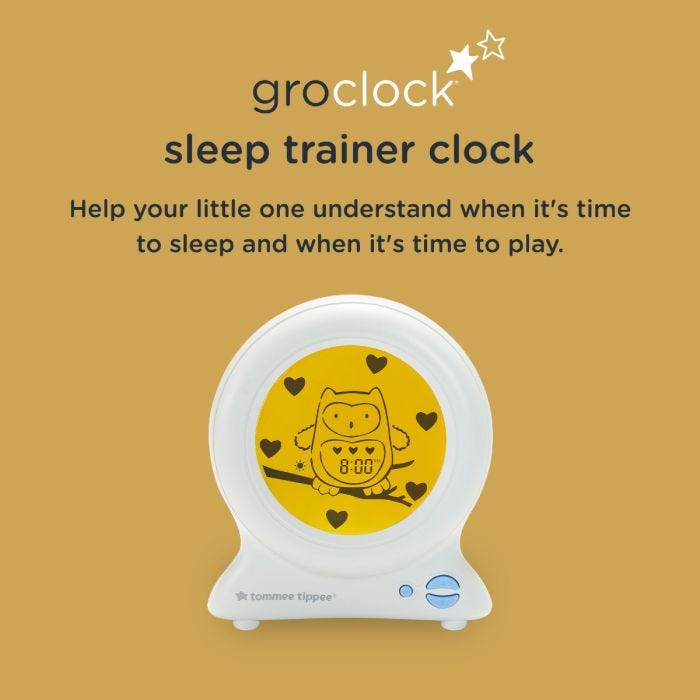 Groclock explaining how it helps your little one when it’s time to sleep and when it’s time to sleep.