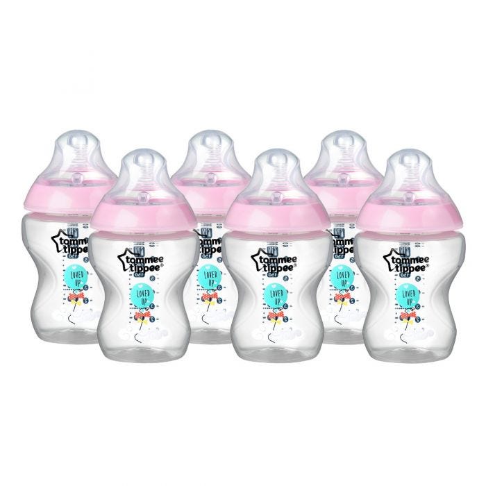 Closer to nature decorated baby bottles 6x 240ml 