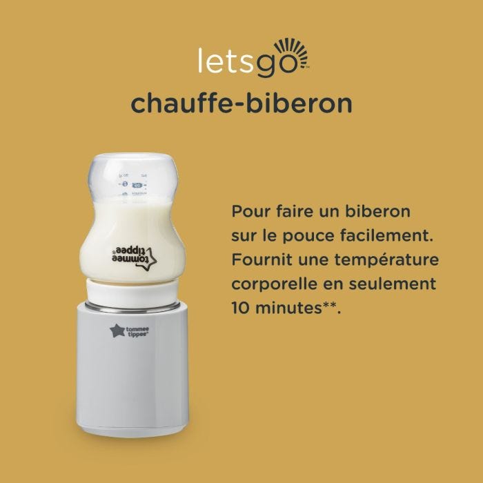 Image du chauffe-biberon pour vos déplacements avec la préparation d&apos;un biberon à température corporelle en juste 10 minutes