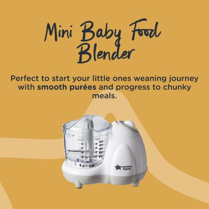Baby food blender explaining how you can create new foods for baby from purees to chunky meals.