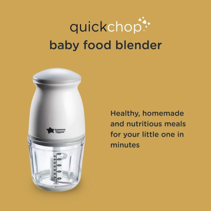 Baby food blender explaining how you can create new foods for baby from purees to chunky meals.