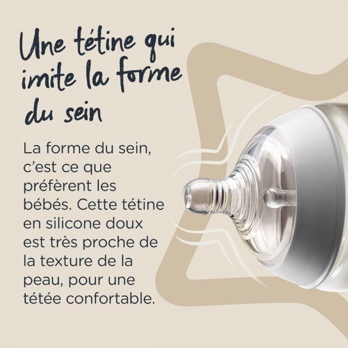 Infographie sur les tétines Closer to Nature - Tétine en forme de sein