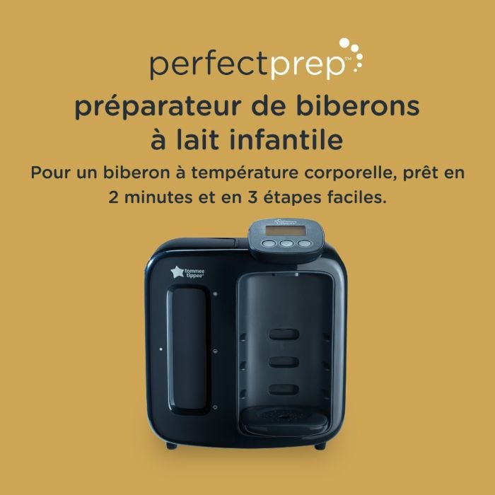 Machine de préparation parfaite avec description de la façon dont elle prépare un aliment parfait à la température du corps en 2 minutes. Choix de couleurs.