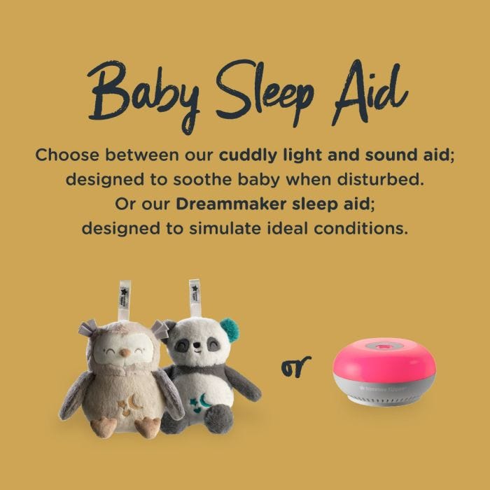Range of light and sound sleep aids with detail around the crysensor technology listening out to soothe baby back to sleep. 