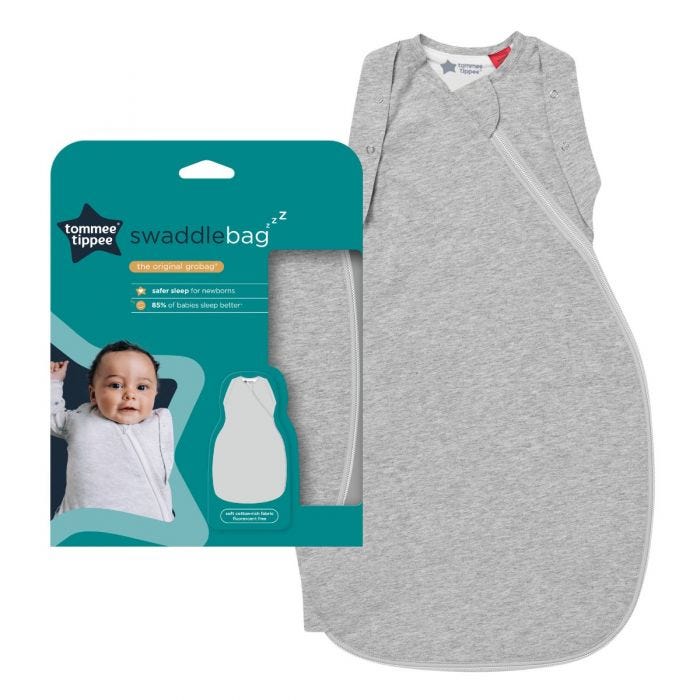 The Original Grobag Sky Grey Marl Swaddlebag