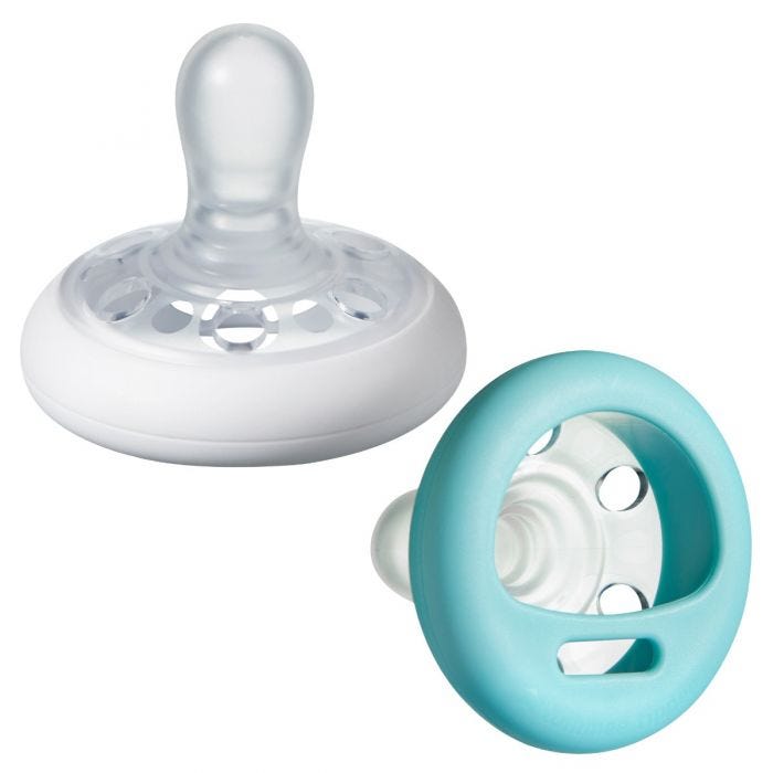 white and blue breast like soothers