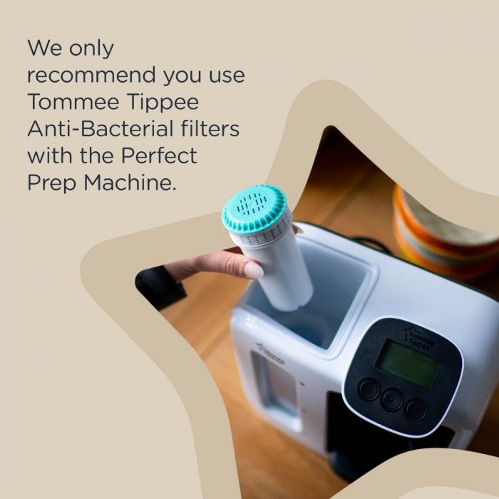 Perfect Prep Filter Infographic- recommend using tommee tippee filters