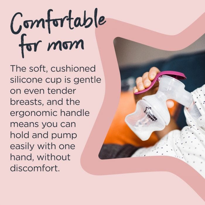 Made for me manual breast pump - infographic  comfortable for mom