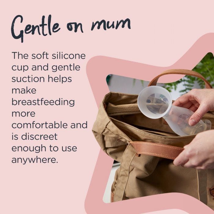 Made for me silicone breast pump infographic gentle on mum 