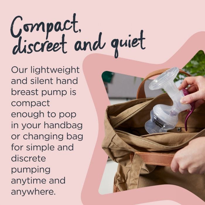 Made for me manual breast pump - infographic  compact and discreet