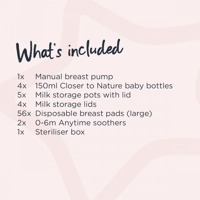 Manual breast pump whats included