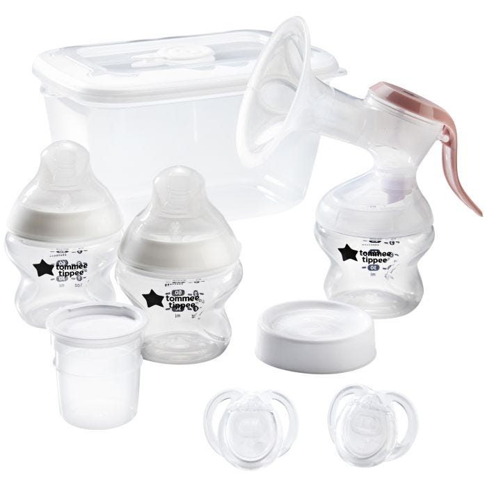 All Breastfeeding Starter Kit components on a white background