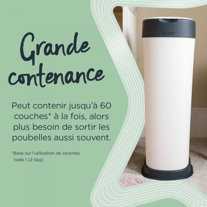 Infographie de poubelle à couches Twist & Click XL - grande capacité
