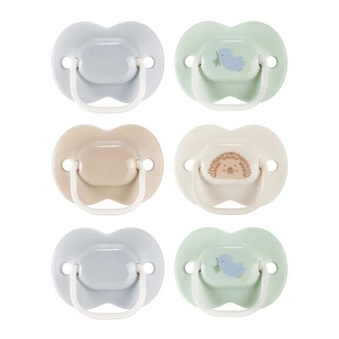 Pacifiers on a white background