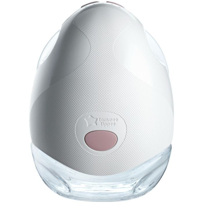 Single wearable breast pump against a white background