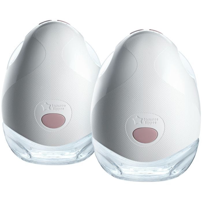 Double wearable breast pump against a white background