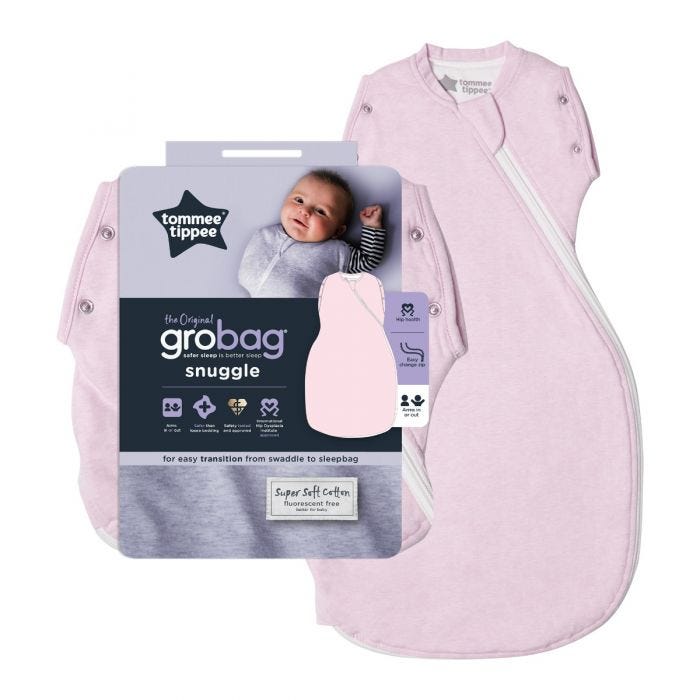 Pink Marl Grobag Snuggle with packaging