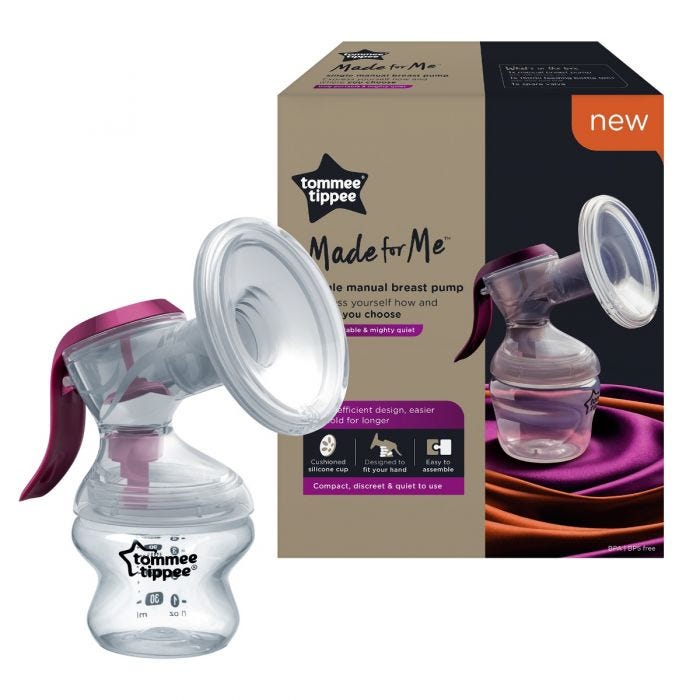 Made for me manual breast pump with packaging