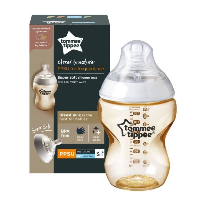 Baby bottle with packaging 
