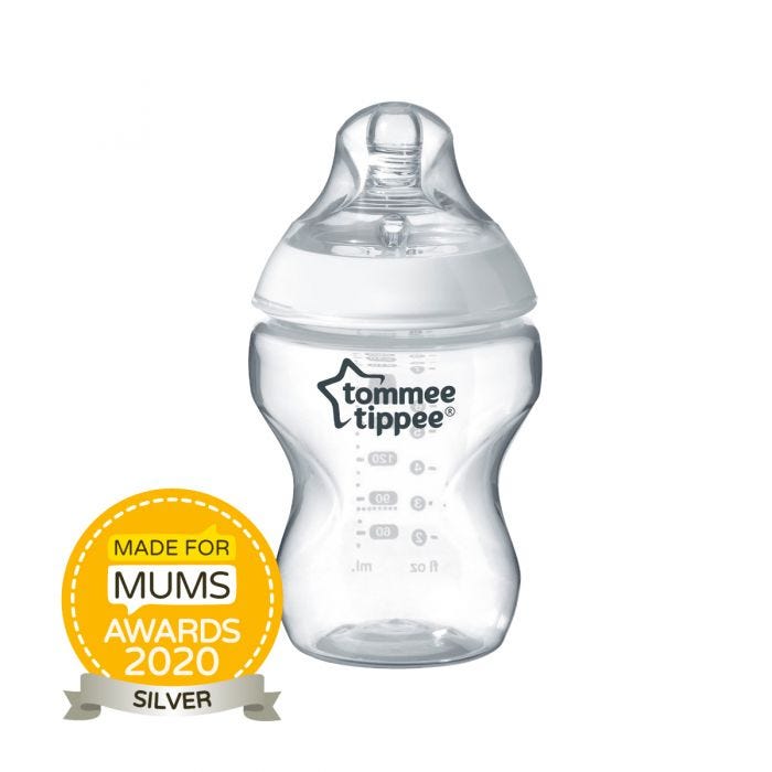 Closer to Nature Baby Bottle with Silver Award Roundal 
