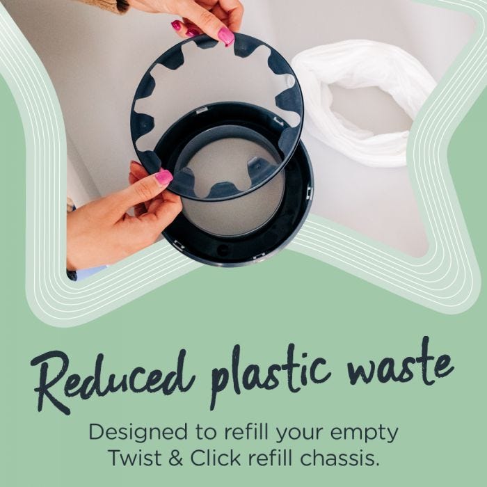 Twist & Click Nappy Disposal Bin - infographic