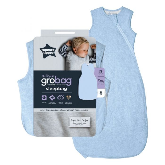 The Original Grobag Blue Marl Sleepbag with packaging