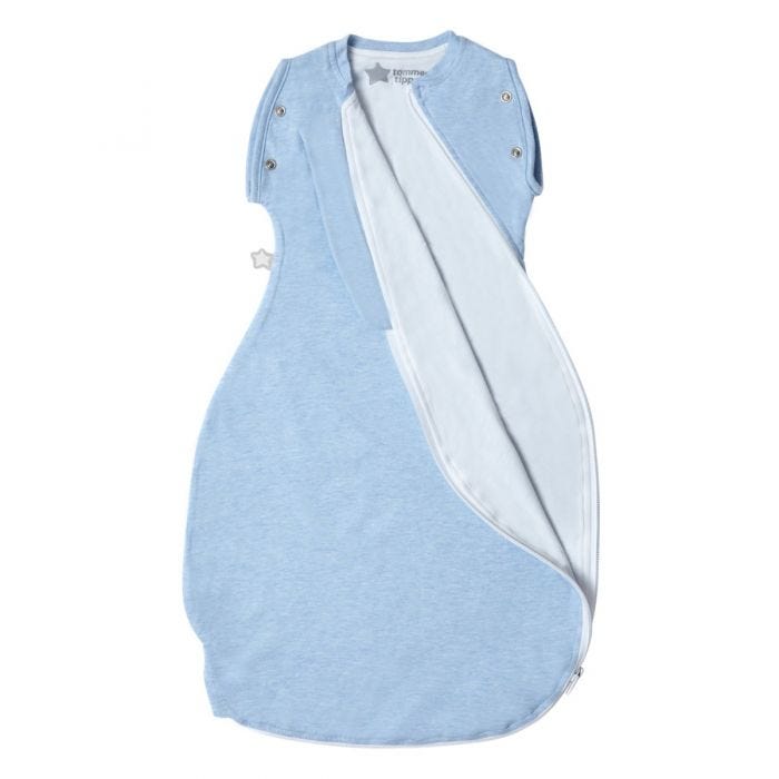 Blue Marl Grobag Snuggle zip open