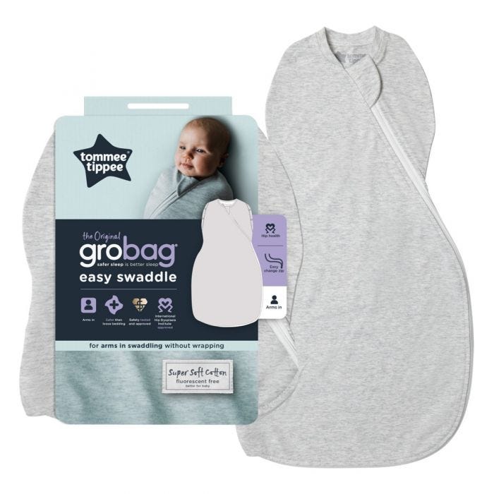 Grey Marl Easy Swaddle with packaging