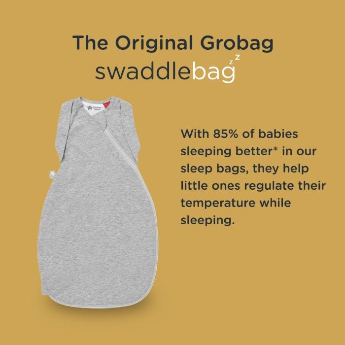 Infographic of swaddle bag explaining how babies sleep better in our sleepbags