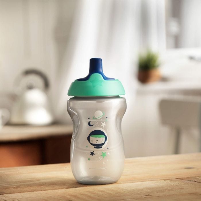 silver-active-Sports-Bottle-12-months-plus-with-space-kid-design-on-kitchen-bench