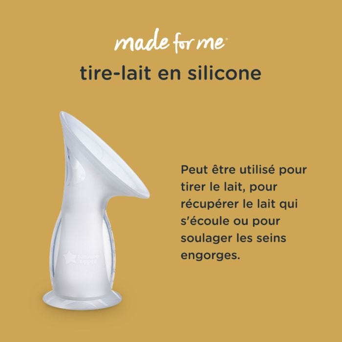 Tire-lait en silicone avec explication comment il peut être utilisé de trois manière différentes