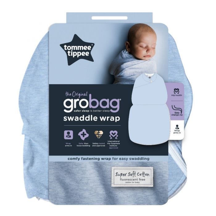 Blue Marl Swaddle Wrap packaging