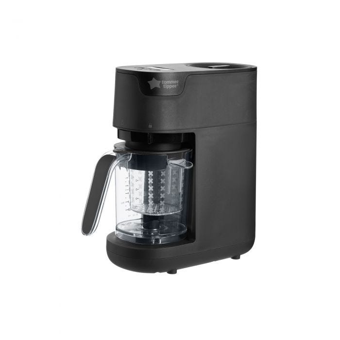 Black quick cook food maker against a white background